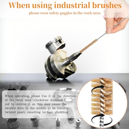 14pcs Wire Tube Cleaning Brush 12" Brass Stainless Steel Engine Brush Set - Image 5