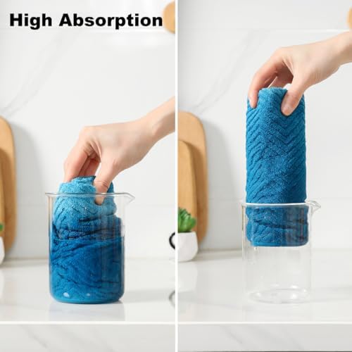 Premium Cotton Kitchen Towels Set, 4 Pack Super Absorbent Kitchen Hand Towels - Image 4