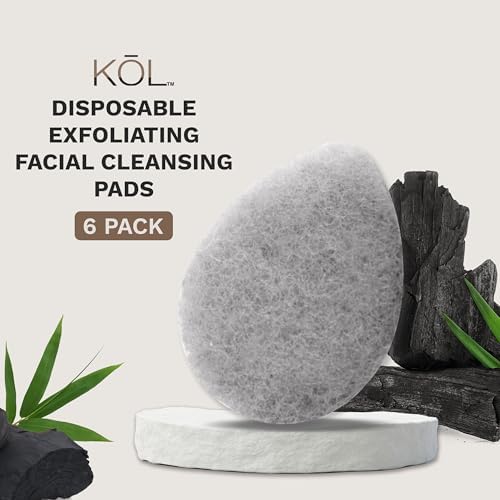 KOL Face Scrubber, Charcoal Infused Exfoliating Facial Cleansing Pads, - Image 2