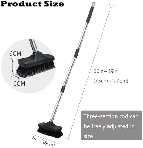 Push Broom Brush Stiff Bristles Floor Cleaning Brush Multi-Purpose Scrubber - Image 6