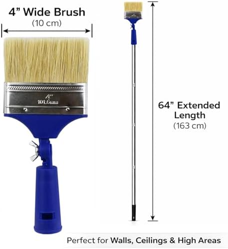 4" Paint Brush with Extension Pole, Long Brushes - Image 2