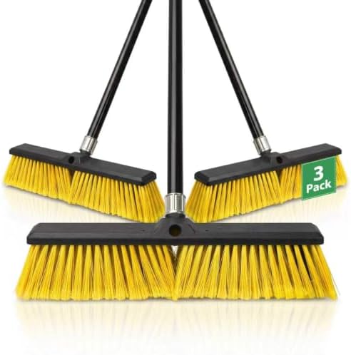 3 Pack 24-Inch Outdoor Push Brooms by Unknown