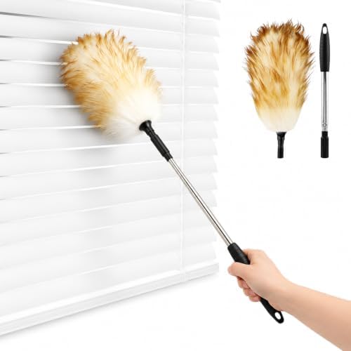 Lambswool Cleaning Duster with Telescopic Stainless Steel Pole, Ergonomic Non by Unknown