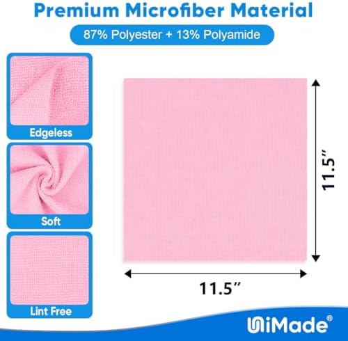 UNIMADE Microfiber Cleaning Cloth, 10 Pack Reusable Microfiber Towels - Image 2