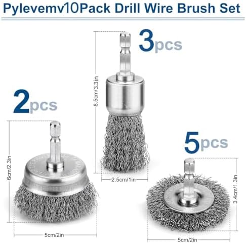 10Pcs Wire Wheel Brush Set, Carbon Steel Wire Wheel - Image 2