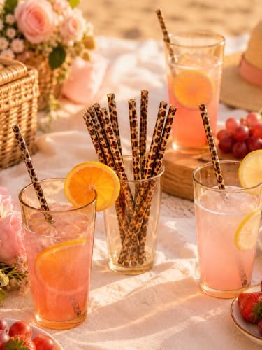 10 Pcs Reusable Leopard Straws Drinking Straw - Image 5