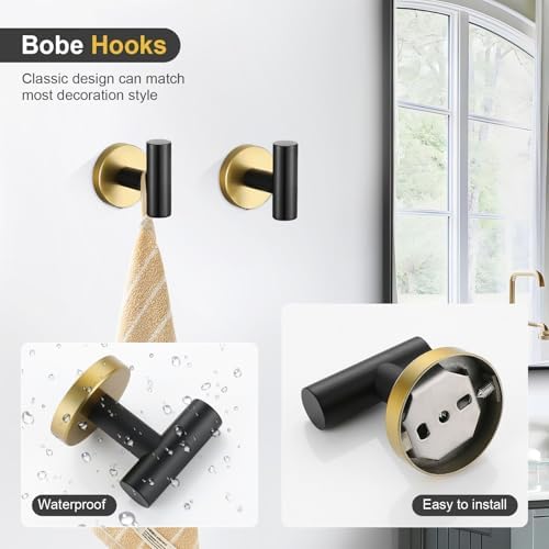 TQKAG Black and Gold Bathroom Hardware Accessories Set 10-Pieces, Premium - Image 4