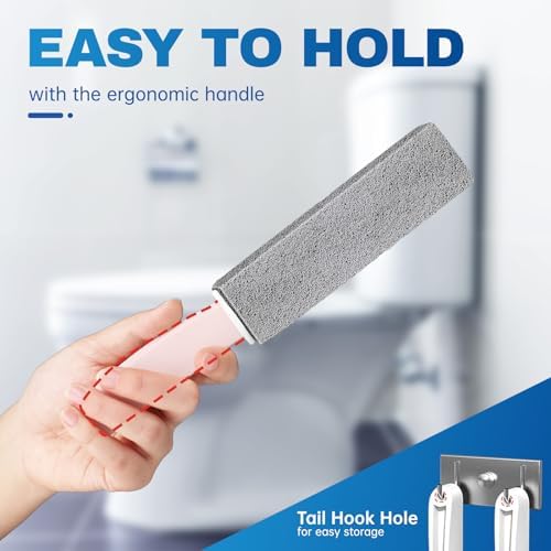 Vacplus Toilet Brush, 2 Pack, 100% Pumice Stone, Long Handle - Image 5