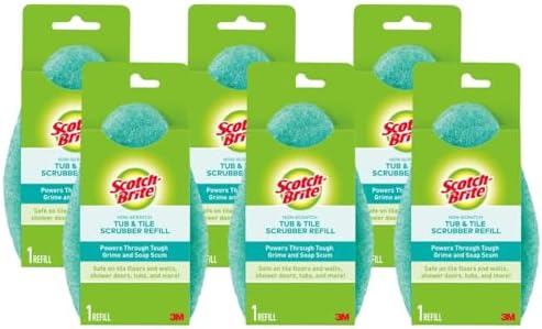 Scotch-Brite Non-Scratch Tub & Tile Scrubber Refill Pads, 6 Pack by Scotch-Brite