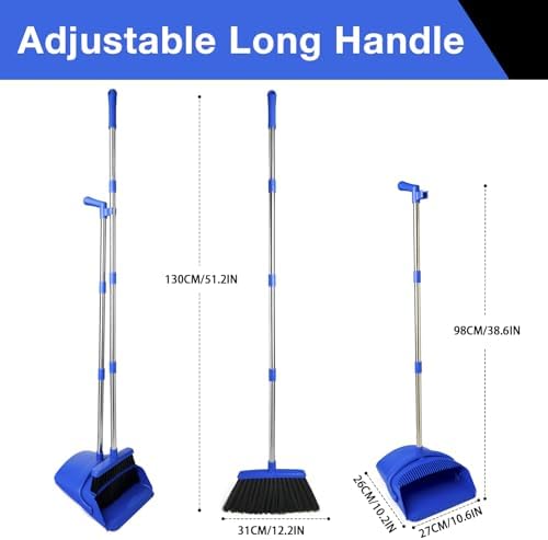 Broom and Dustpan Set, Long Handle Lightweight Dustpans - Image 2