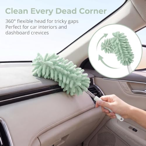 2PCS Telescopic Car Detailing Duster, Flexible Adjustable Cleaning Head - Image 4