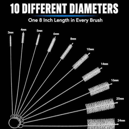 10 Different Diameters, 8 Inch Long Straw Cleaner Brush Set - Image 2