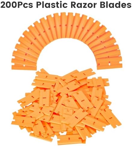 Aleric 200 Pcs Plastic Razor Blades, Double Edged Plastic Blade - Image 3