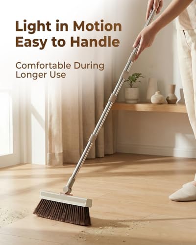 Broom and Dustpan Set for Home, 54 Inch Long Handle Upright Broom - Image 3