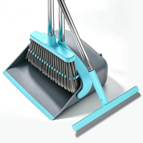Broom with Dustpan Combo Set, Silicone Broom, Long Handle Broom with Upright by Unknown
