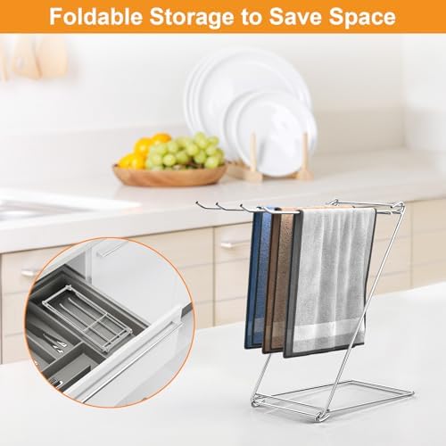 Kitchen Towel Holder, 4-Arm Kitchen Towel Rack - Image 5