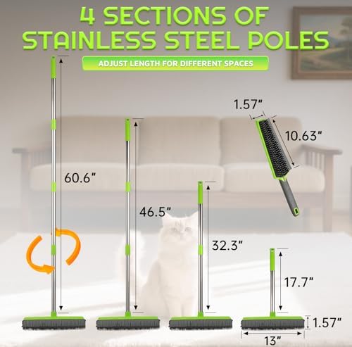 Rubber Broom for Pet Hair —Gets What Your Vacuum Misses, Non-Scratch Carpet - Image 5