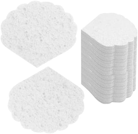 50-Count Compressed Facial Cleaning Sponges, Natural Cellulose Shell Shape Spa by MainlyRunMakeupSupplier