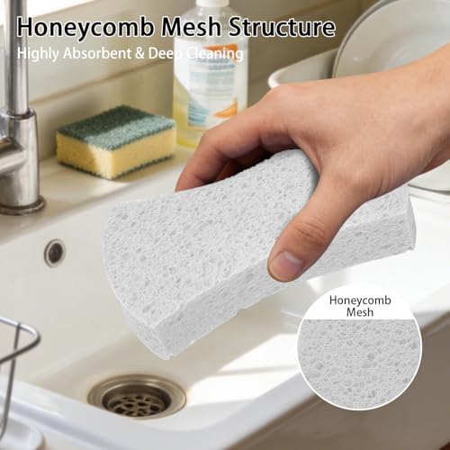 6 Pack Non-Scratch Cellulose Scrub Sponge, Cellulose Sponges, Heavy Duty - Image 3