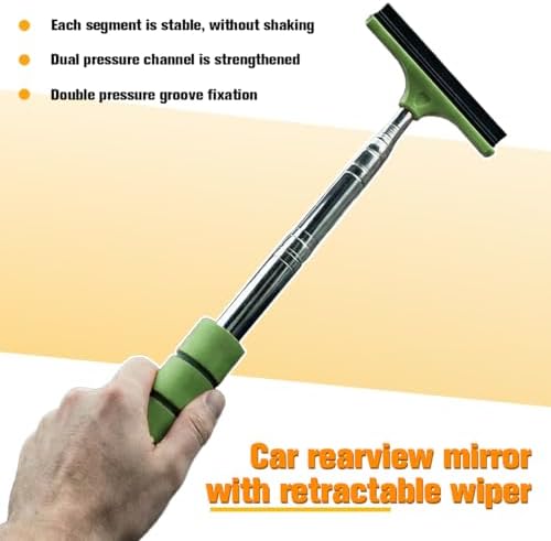 2PCS Car Side Mirror Squeegee, Retractable Vehicle Rear View Mirror Cleaning - Image 6