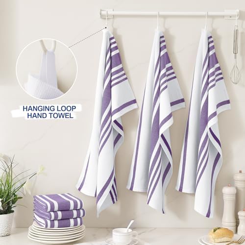 Homaxy Premium Cotton Stripe Kitchen Towels 3 Pack - Image 3