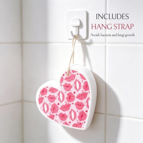 Bath Loofah Sponge, Skin Massage, Heart+Flower - Image 4