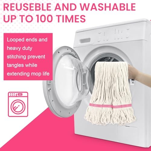 Eccliy 6 Pack Mop Heads Replacement 18 Oz Loop End - Image 4