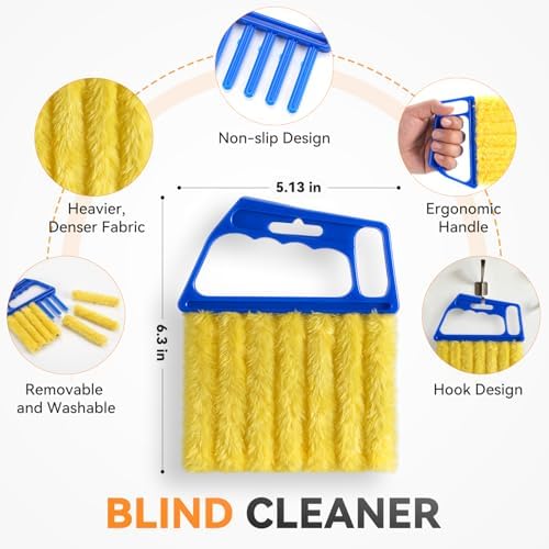 8PCS Window Blind Cleaner Duster Tool, 7-Finger Microfiber Blind Duster - Image 2