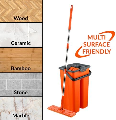 Macromax Flat Mop and Bucket Set, Microfiber Wet and Dry Mop - Image 2