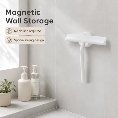 Shower Squeegee for Glass Doors, Full Silicone Jacketed Squeegee - Image 2