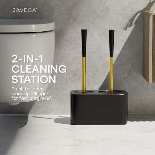 2-in-1 Toilet Bowl Brush and Plunger Set - Image 2