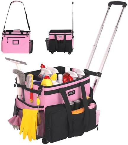 JKAOO Large Rolling Cleaning Caddy Bag by JKAOO
