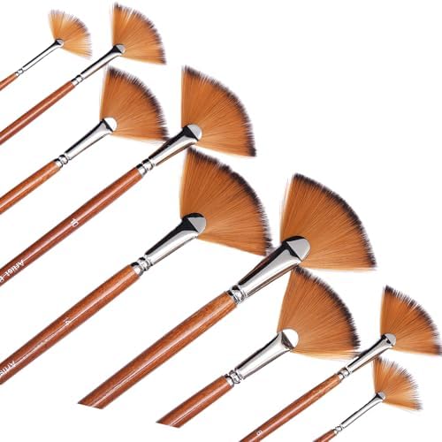 Artist Fan Paint Brushes Set by HOJIBOFA