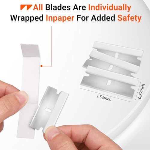 WRAPXPERT Single Edge Razor Blades, 100 Pack Razor Blades Single Edge, - Image 2