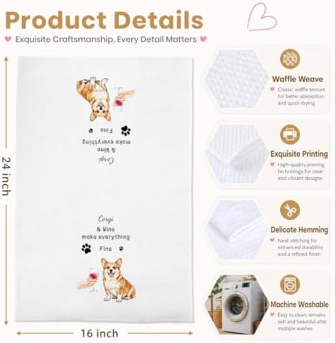 Cute Corgi Kitchen Towels Hostess Gift - Image 2