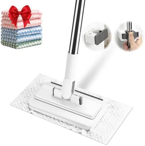 Snap Grip Mini Mop with 5 Reusable Cloths, 50 Inch Adjustable Lazy Mop by Unknown
