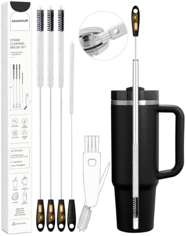 15 Inch Extra Long Black Straw Cleaner Brush Set by BetterLivingthroughBetterCare