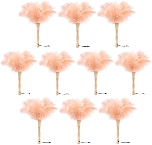 Ostrich Feather Duster 12 Inch Handheld Duster Supplies, Wooden Handle Feather by MehelloFeather