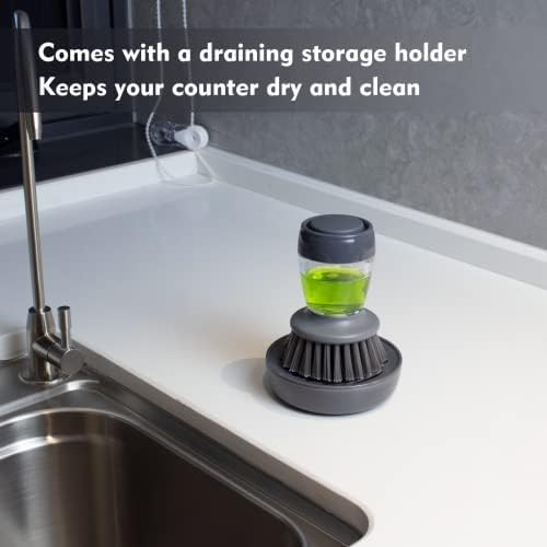DAPOWER Dish Brush with Soap Dispenser, Kitchen Scrub Brush - Image 6