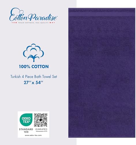 Cotton Paradise 100% Cotton Turkish Towel Set, Soft Absorbent Quick Dry - Image 4