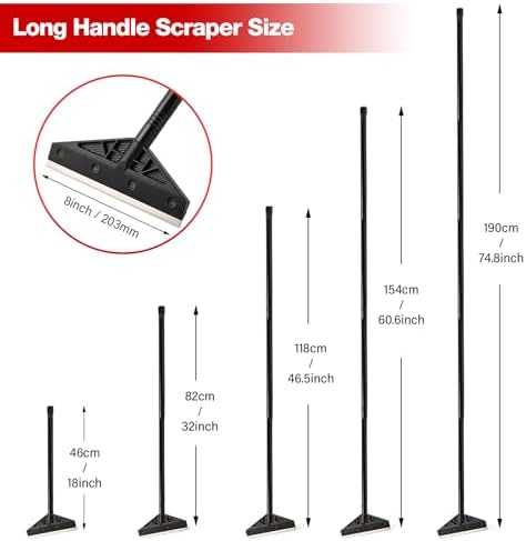 Gomake Extendable Floor Scraper Heavy Duty 8" Wide Razor Blade Scraper Tool - Image 2
