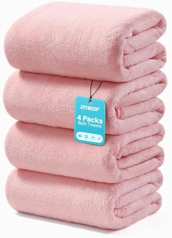 JOYMOOP Microfiber Bath Towels 4 Packs Extra Large 30" x 60" by JOYMOOP