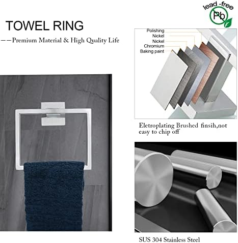 Brushed Nickel Bathroom Towel Bar Set Bathroom Accessories Hardware Set - Image 3