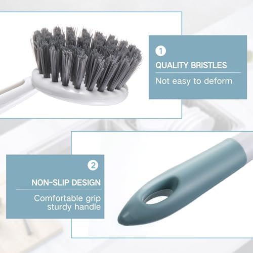 Patelai 24 Pack Long Handle Dish Scrub Brush Stiff Bristles - Image 3