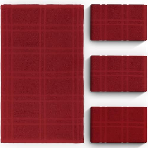 DecorRack Large Kitchen Towels, 100% Cotton, Plaid Rags, 15 x 25 - Image 4
