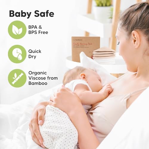 Organic Nursing Pads, 8 Washable Breast Pads, Wash Bag - Image 5