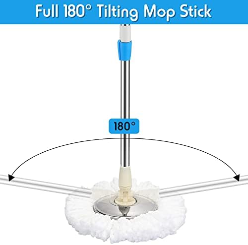 Rtteri Spin Mop Replacement Handle, 360 Rotating Telescopic Pole - Image 6