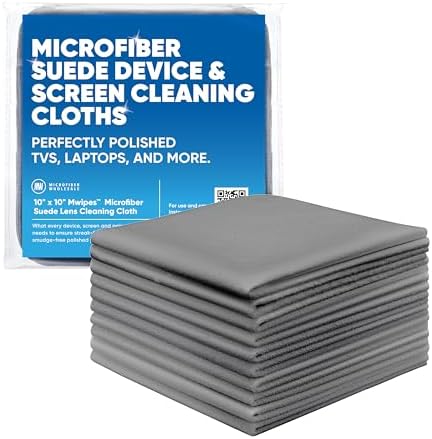 Premium Screen Cleaning Cloth by Microfiber Wholesale | Gray | 10”x10” | 10pk | by MicrofiberWholesale