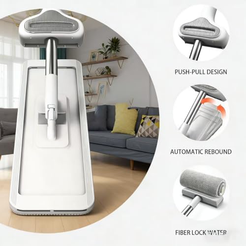 360 Hands-Free Self Wringing Floor Cleaning Mop, Flat Mop - Image 2