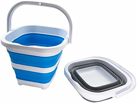 SAMMART Collapsible Rectangular Cleaning Bucket 5L- Foldable Camping Beach Sand - Image 2